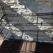Vintage wall shelf in black wired metal 70s