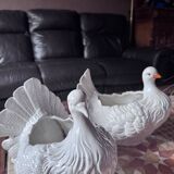 Pair of vintage Regency Italian Dove plant pots