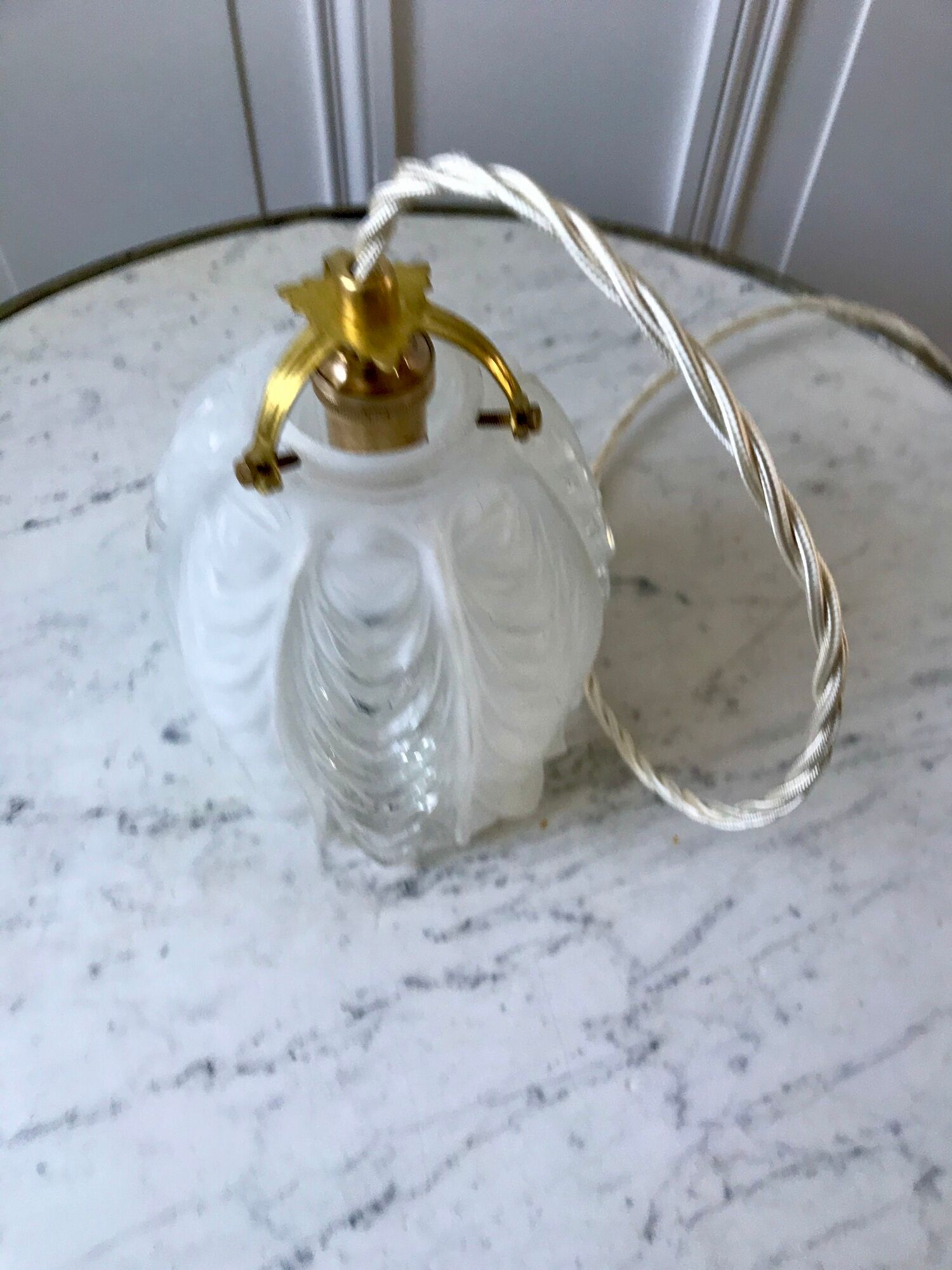Art Deco frosted glass pendant lamp 30s