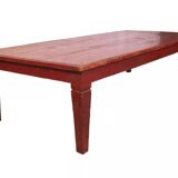 Ancienne table basse en teck birman patine rouge d’origine