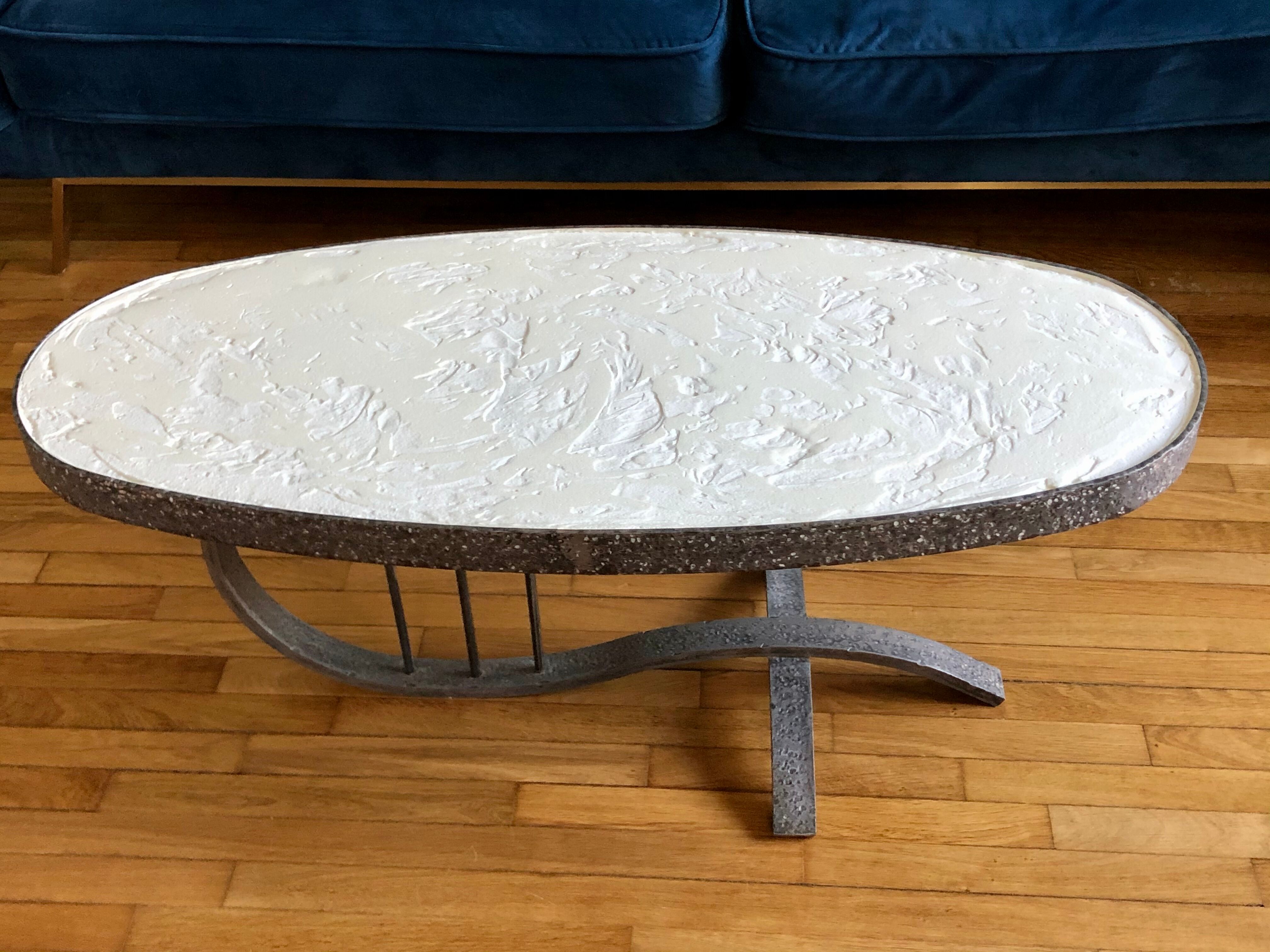 70s wrought iron coffee table