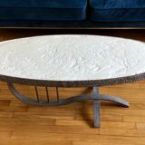 70s wrought iron coffee table