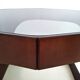 Table basse italienne vintage sur roulettes, années 1970