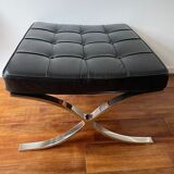 Vintage leather ottoman stool