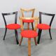 4 chaises en bois, années 1970