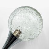 Pair of Space Age wall lights with cracked glass and chrome