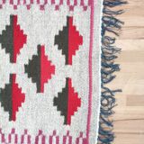 Ethnic double-sided wool carpet fully handmade