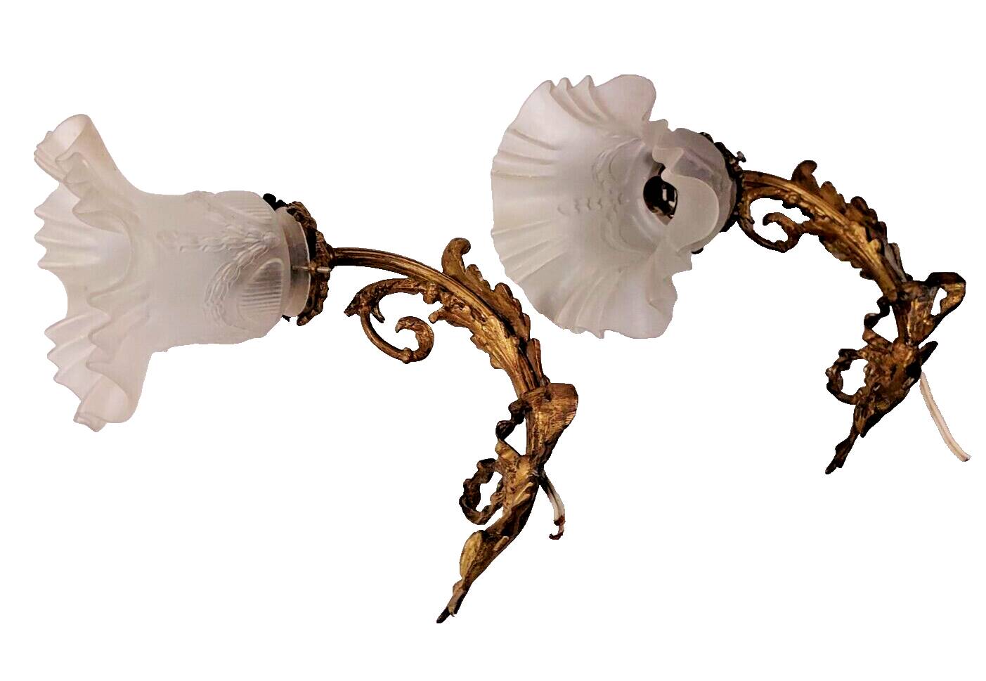 Louis xv style wall lights in bronze (pair)