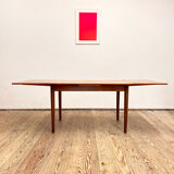 Extendable Mid Century Teak Dining Table with pull out leaves, Denmark, 1950s