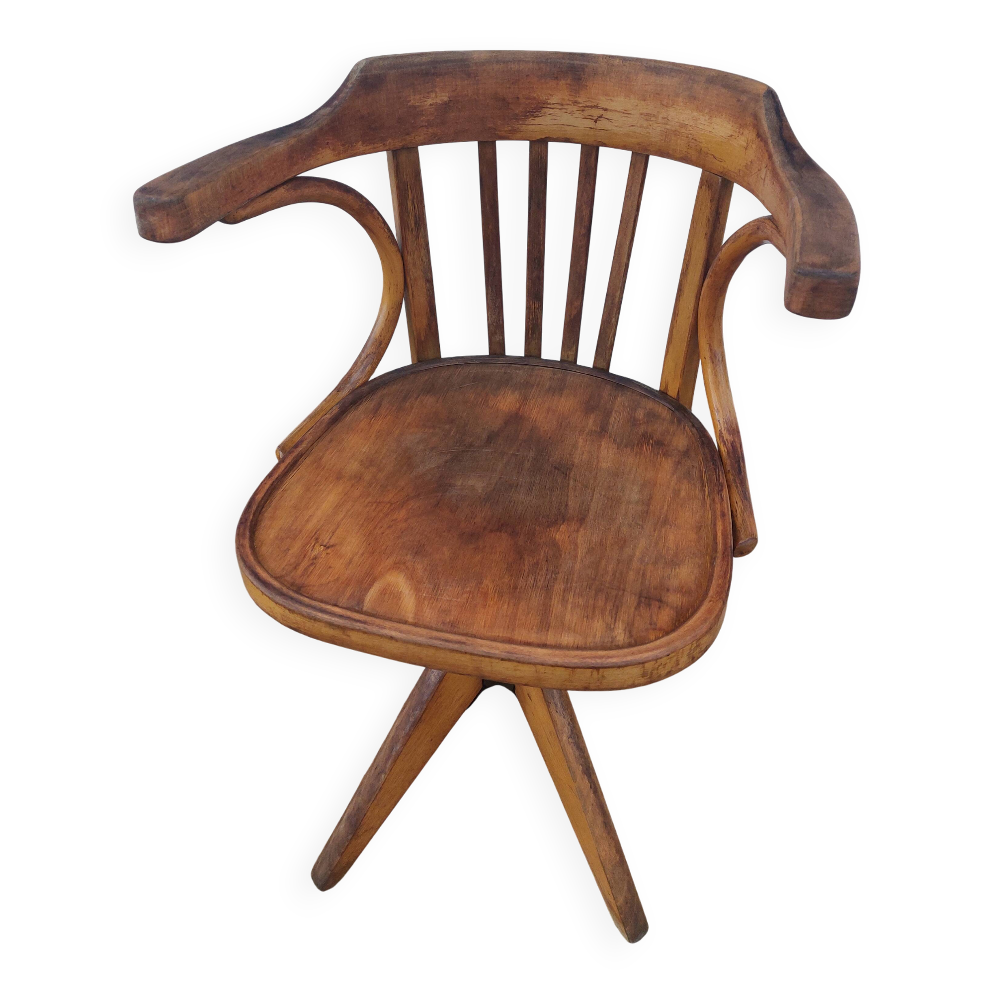 wooden swivel chair, height adjustable