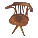 wooden swivel chair, height adjustable