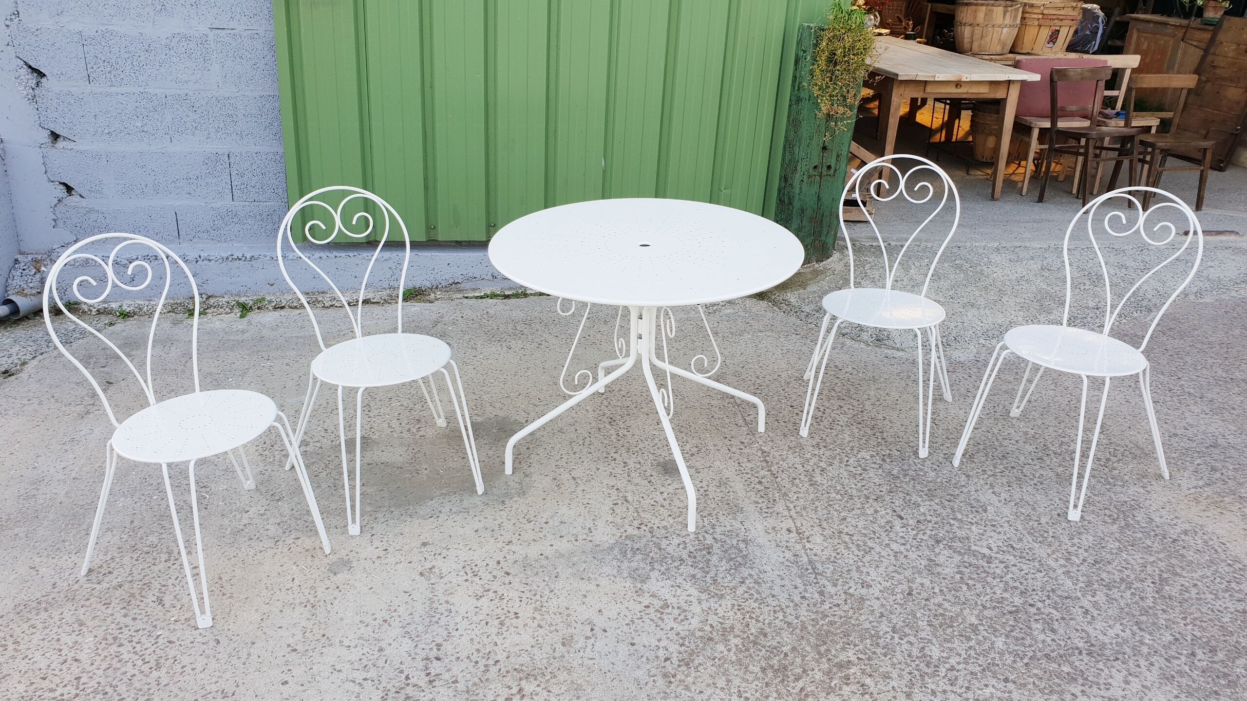 Wrought iron garden furniture