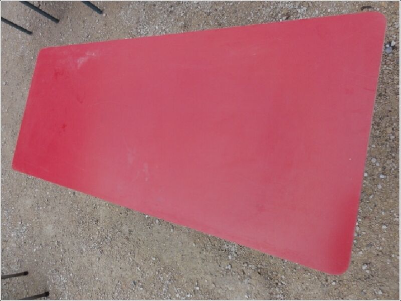 Metal and laminate table red