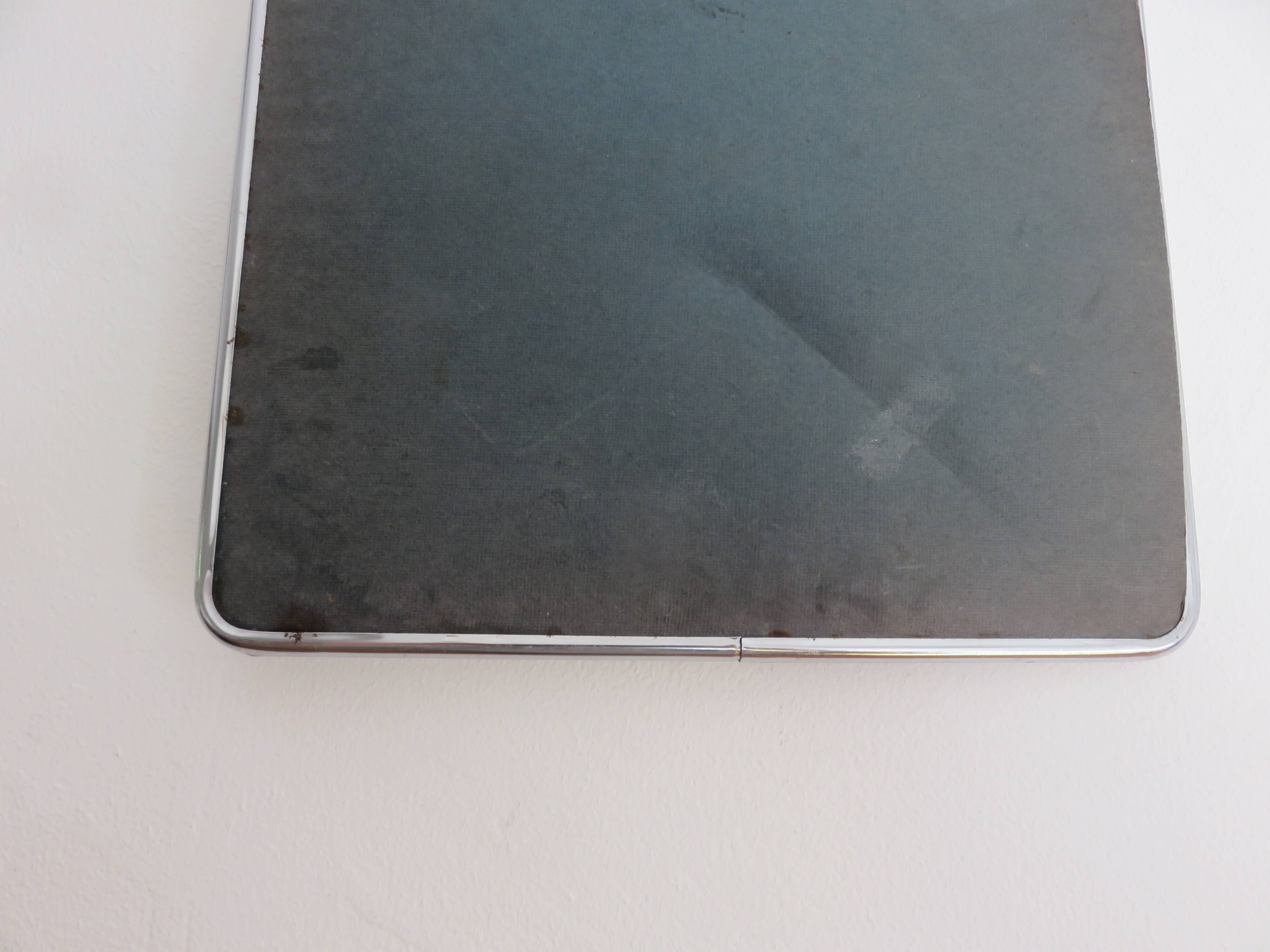 Antique large barber's mirror with chain, 1950s-60s