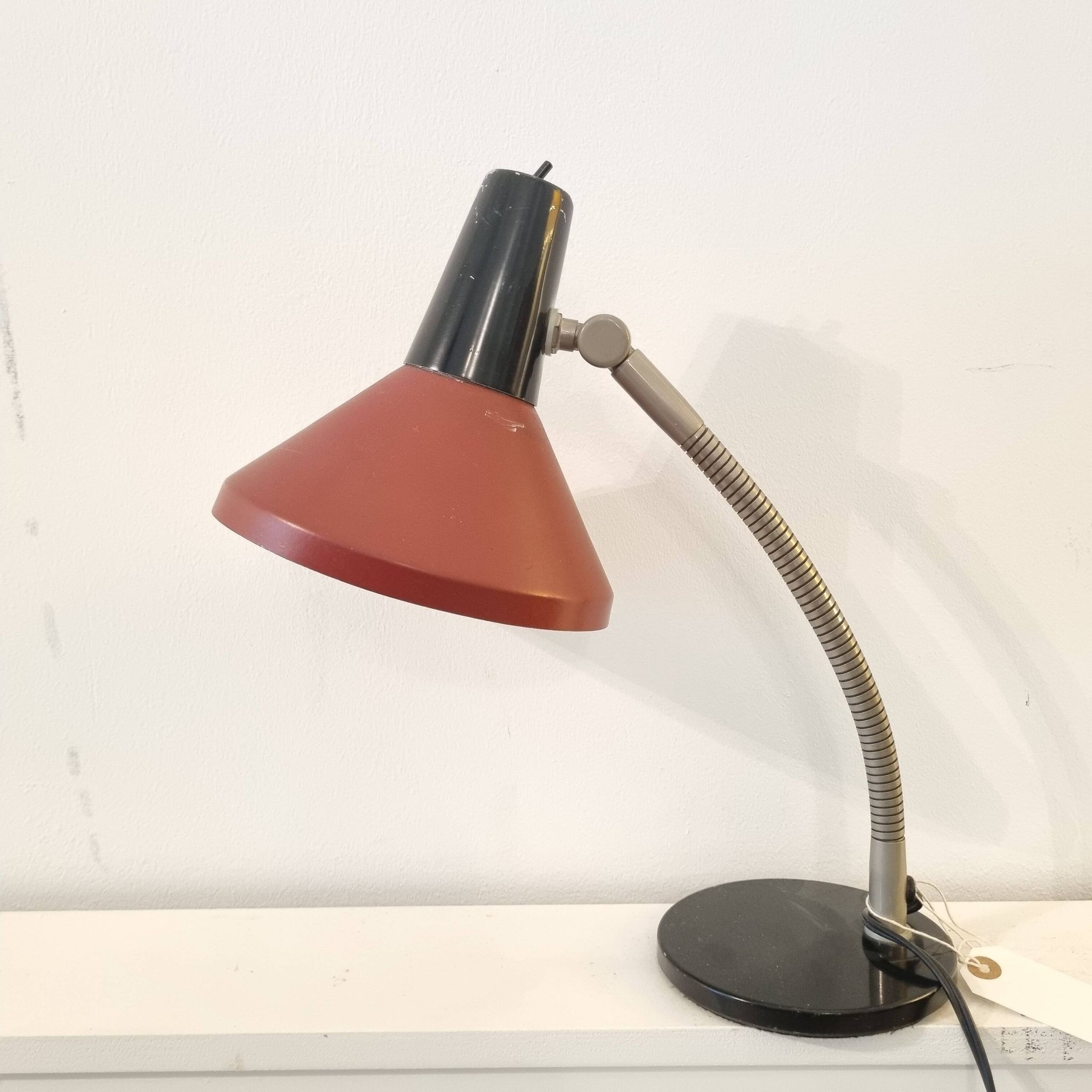 Vintage black and Red HALA desk lamp, 1950s