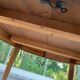 Round extendable dining table stripped in cherry wood with Louis XVI marquetry 1