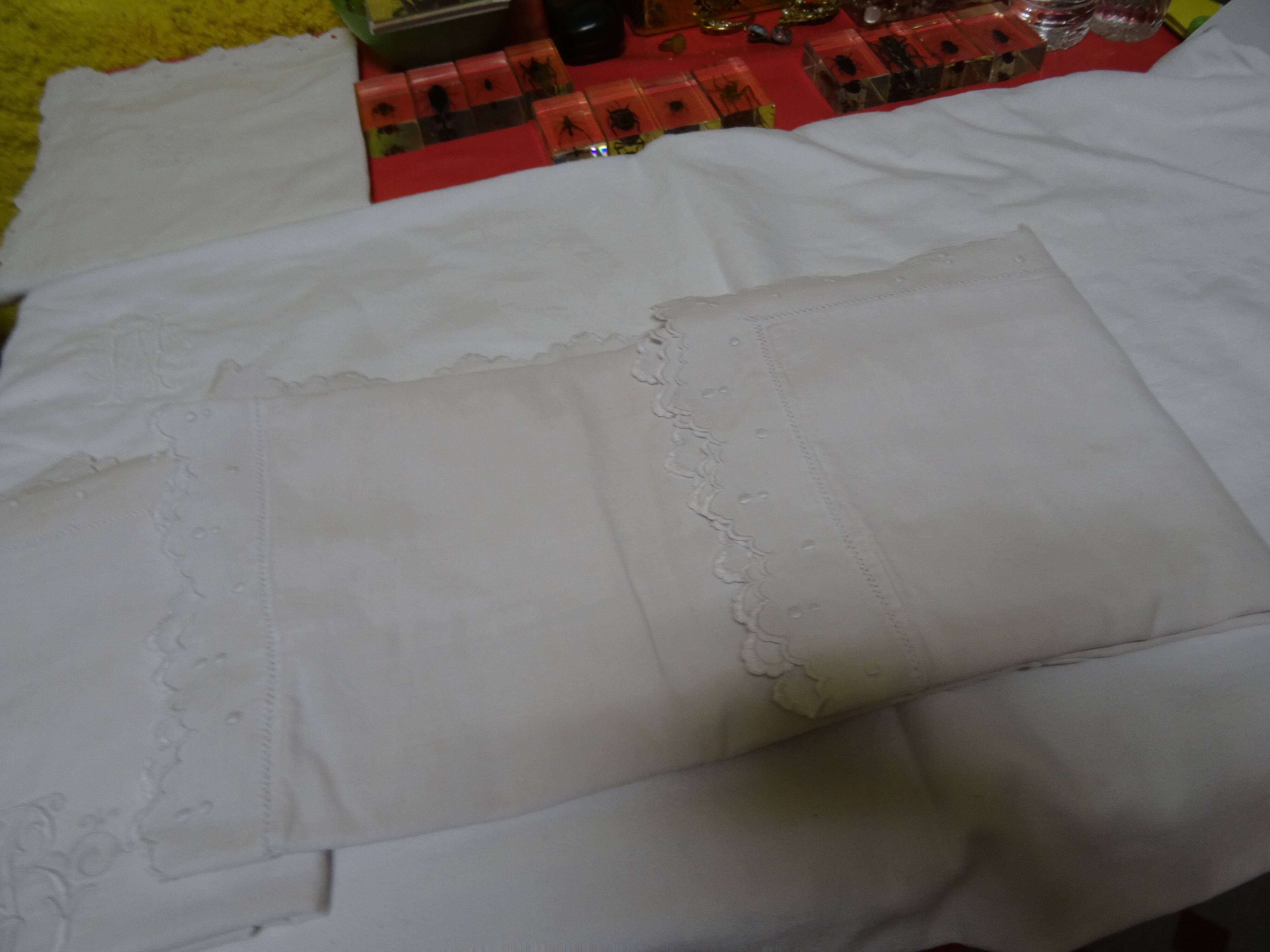 Old pillowcases pair