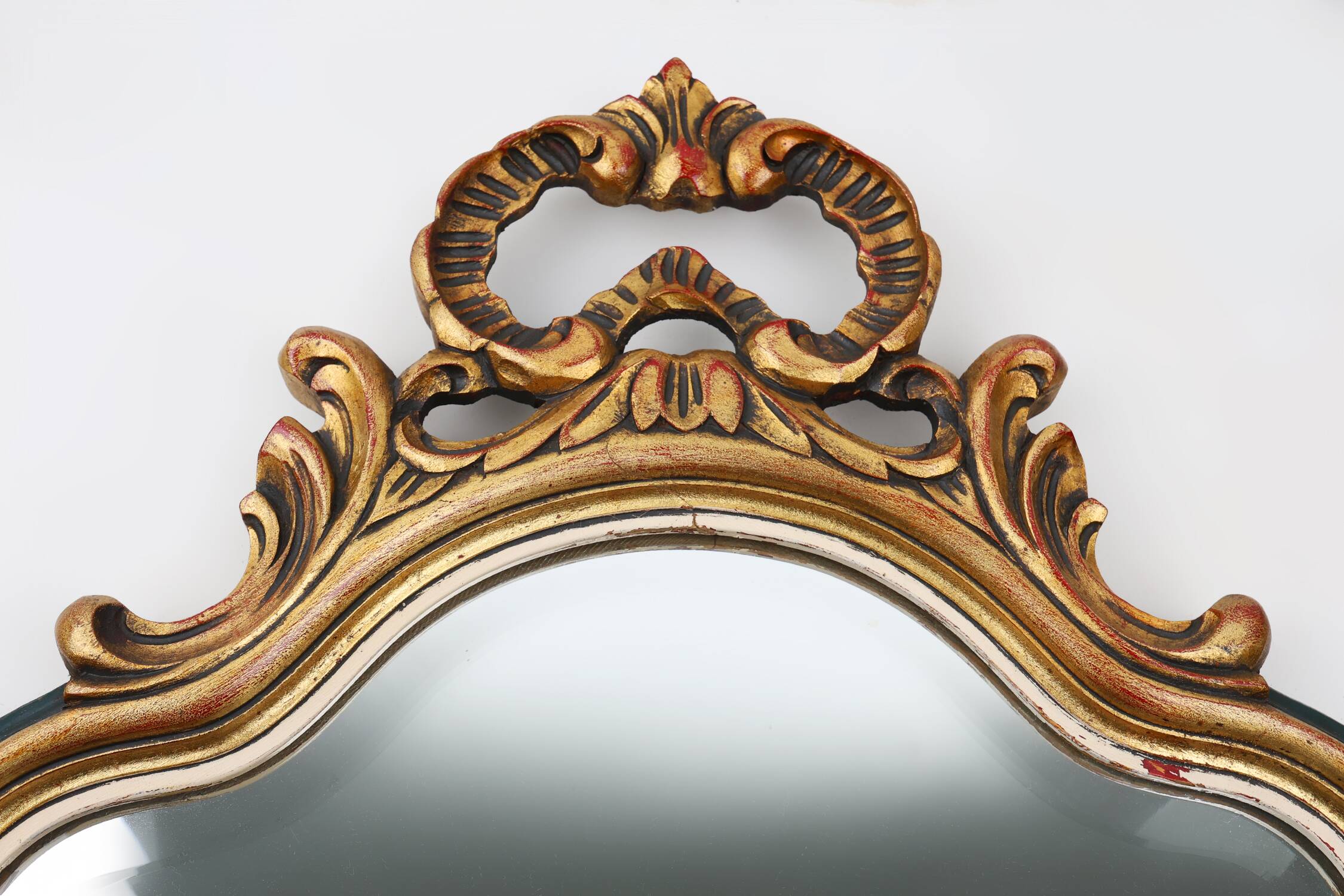 20th Century Baroque style mirror in carved and gilded wood, Belgium