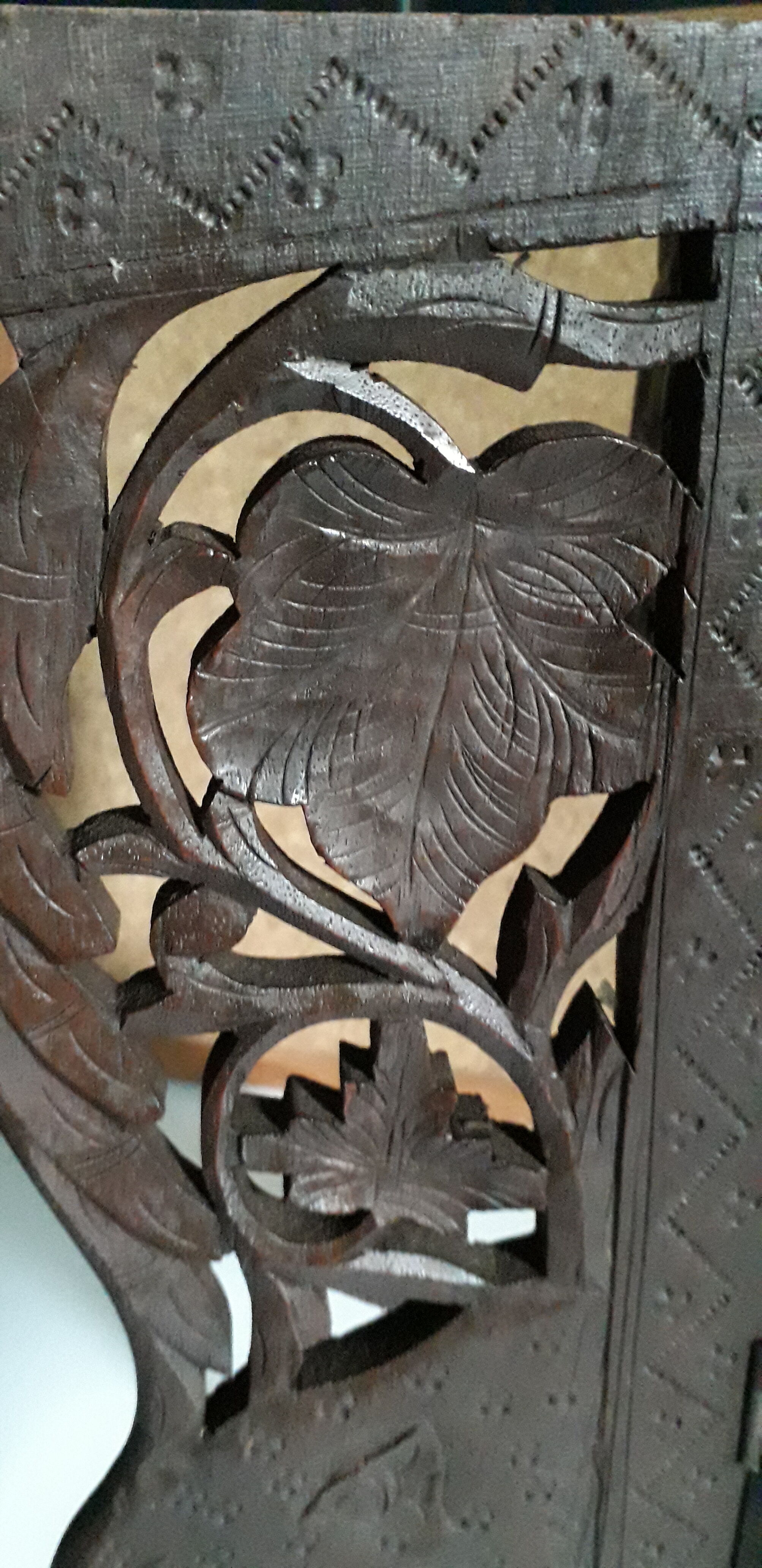 Old coffee table carved in teak wood