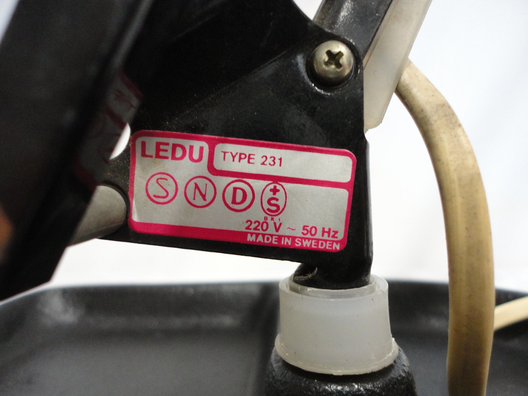Lamp architect 70s, black Ledu type 231