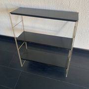 Etagère String murale noir et doré, 1960
