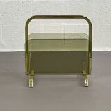 Brass and glass magazine rack