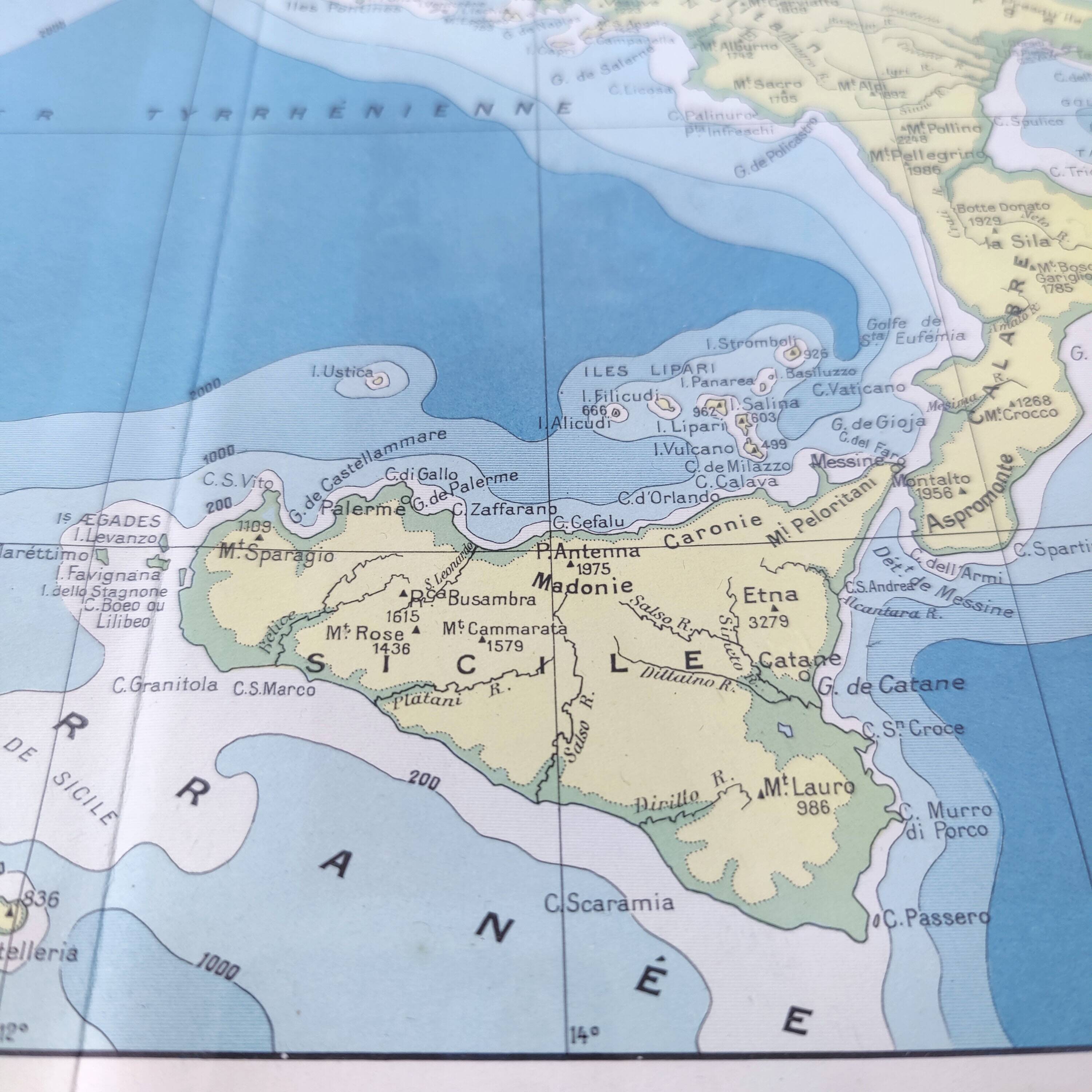 Italy Europe Venice vintage map 43x43cm from 1950