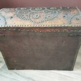 Old wooden and leather chest