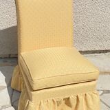 Vintage upholstered fabric toad armchair