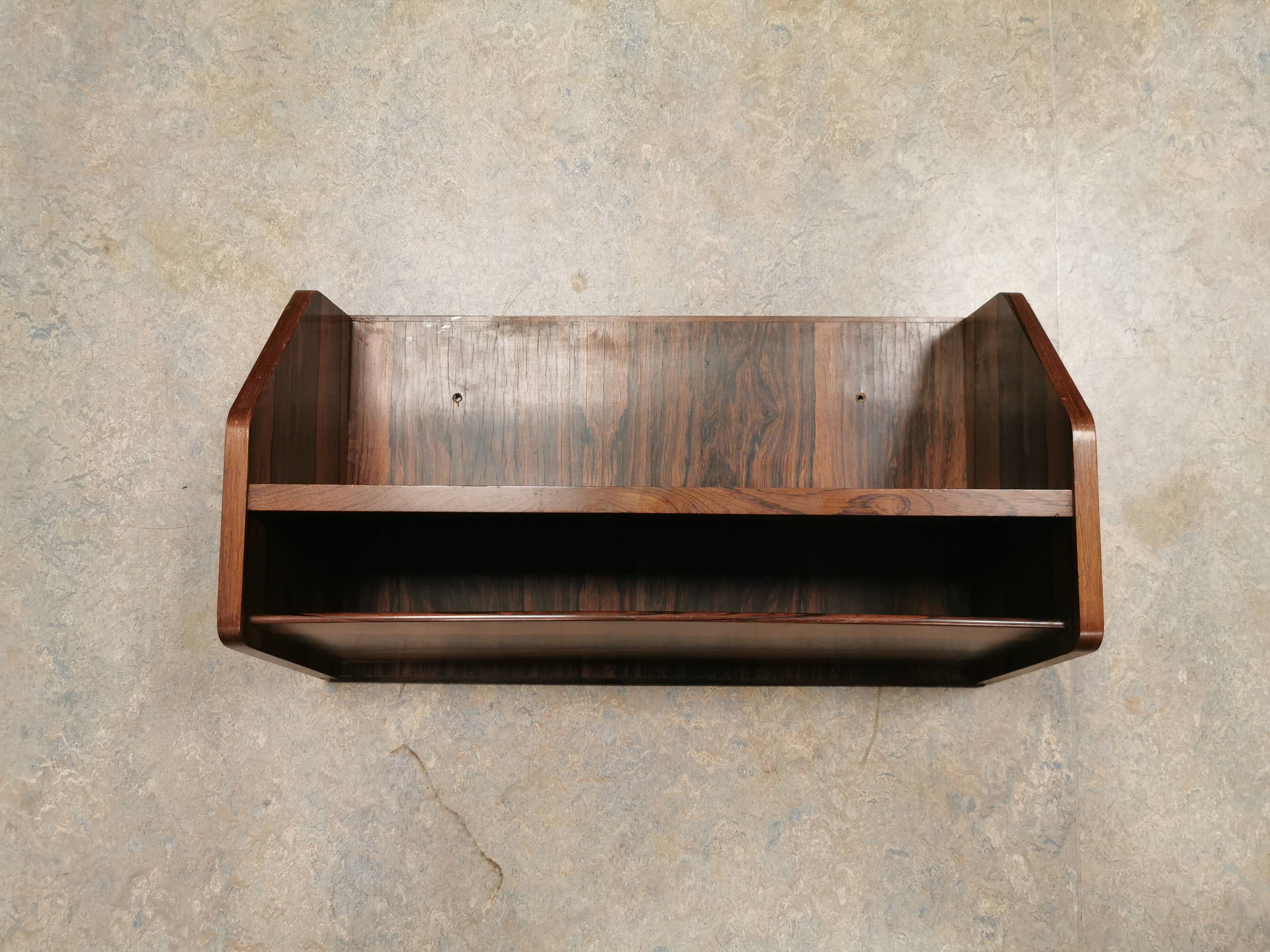Wall-mounted bedside table in rosewood, Danish 1960-70s.