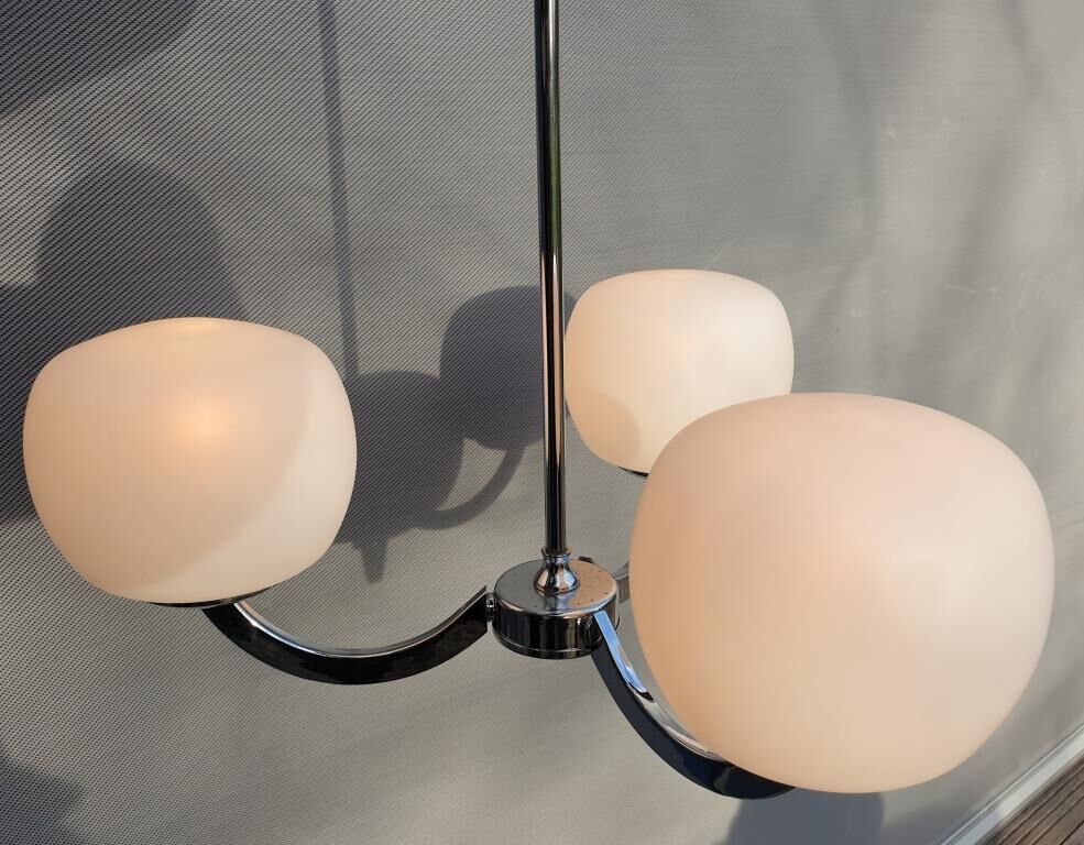 Sputnik 1970 triplet globes opal glass