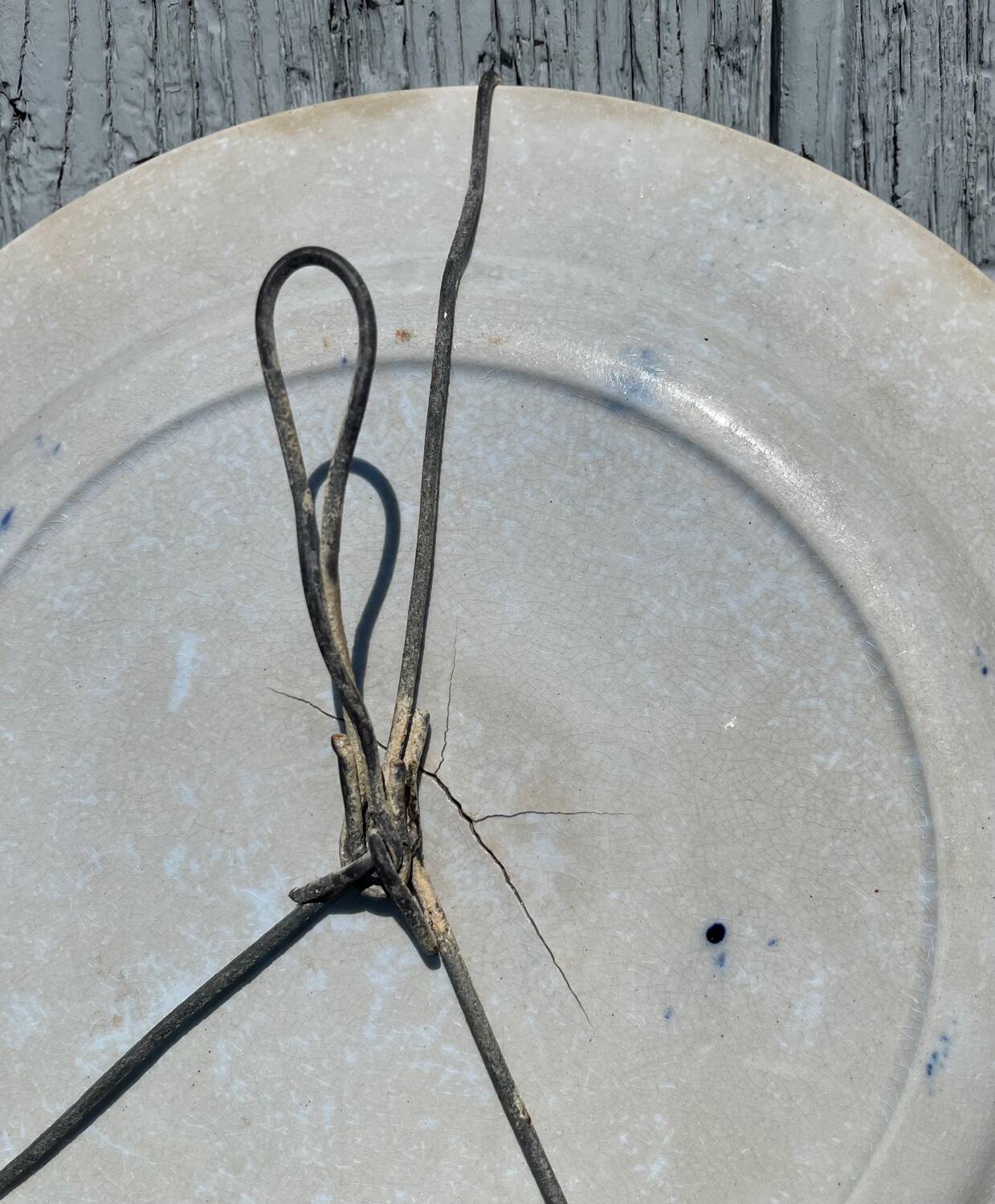Creil and Montereau round dish in blue earthenware, "Japan" service