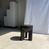 Monoxyl sofa end in black mango tree tripod half-sphere tray h:45 d:44