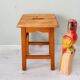 Rustic stool in solid pine