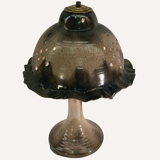 Midcentury ceramic enameled glazed mushroom table lamp