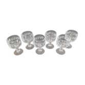 Set of 6 wine glasses on feet decoration grapes and vine shoot