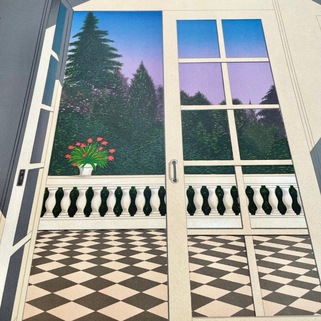 Large Interior Litography of a Villa