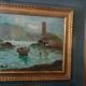 huile GIOVANNI BERTE' ANS 50 PAYSAGE FLUVIAL