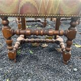 6 chaises Louis XIII en noyer