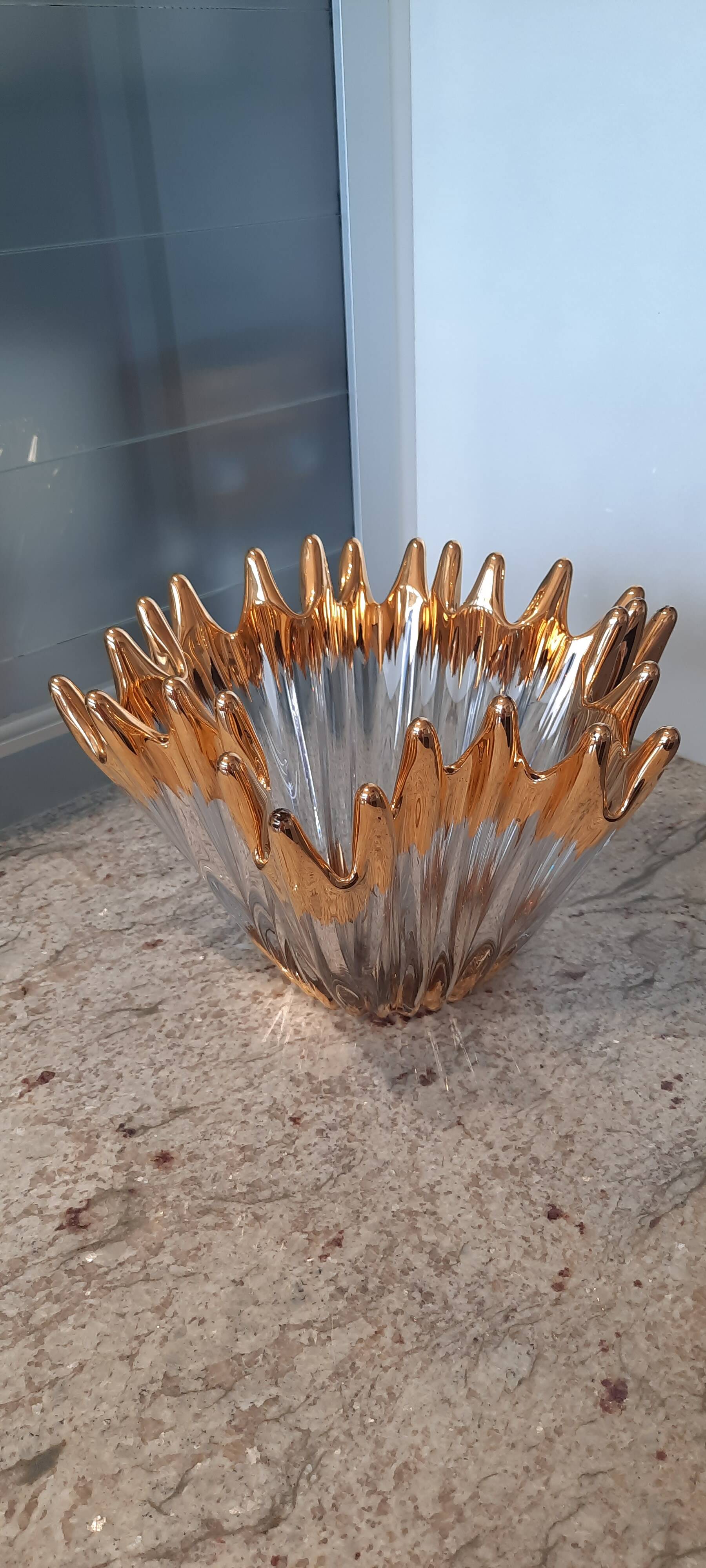 Vintage Bayel crystal vase bowl