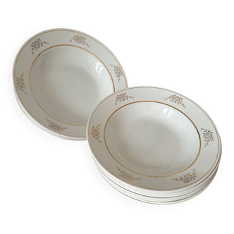 12 Antique Céranord France “Élisabeth” Soup Plates – 1930s–1950s