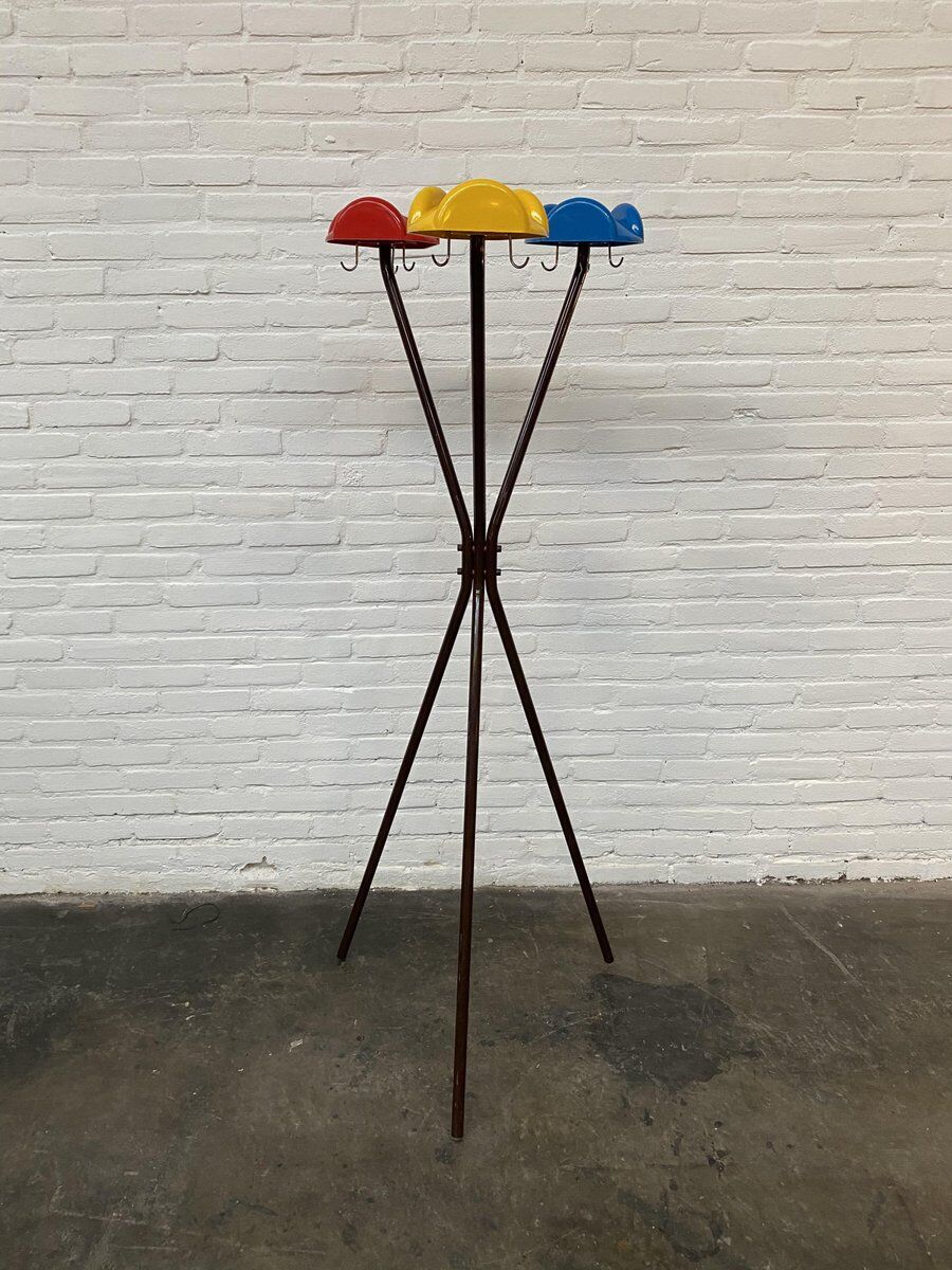 Italian multicolored Tricorno coat rack by Enzo Mari for Danese, 1970s