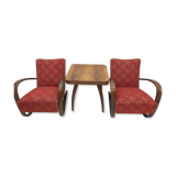 1940 Set of two Halabala Armchairs H 269 + Spider table