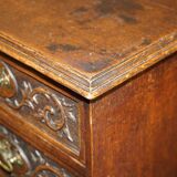 Victorian oak commode finely carved.