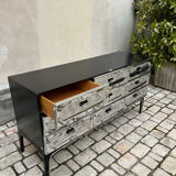 Commode Space Age Chromée par Henri Vallières