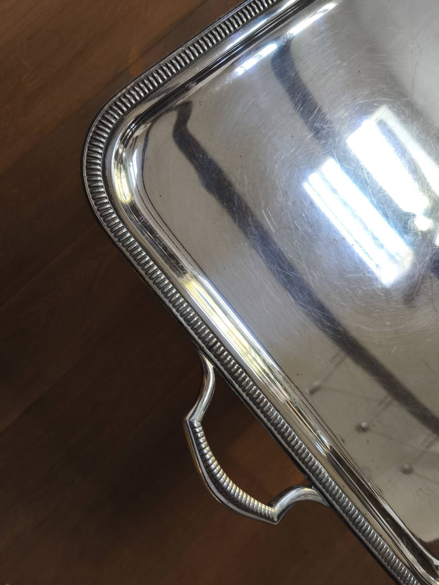 Silver serving tray