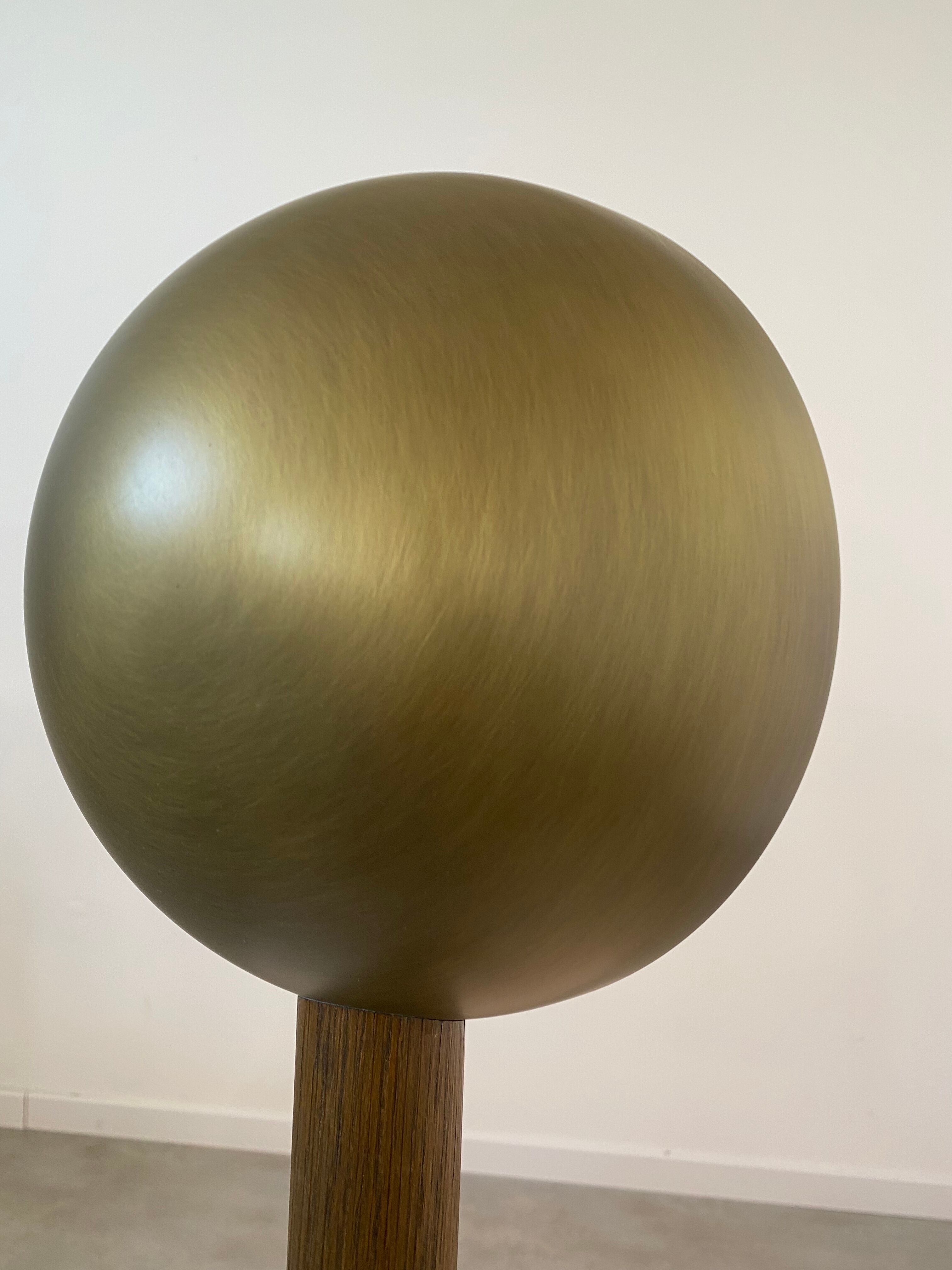 Old desk lamp design HILLEBRAND year 70 brass wood