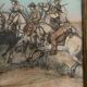 Pastel painting of a horseman scene