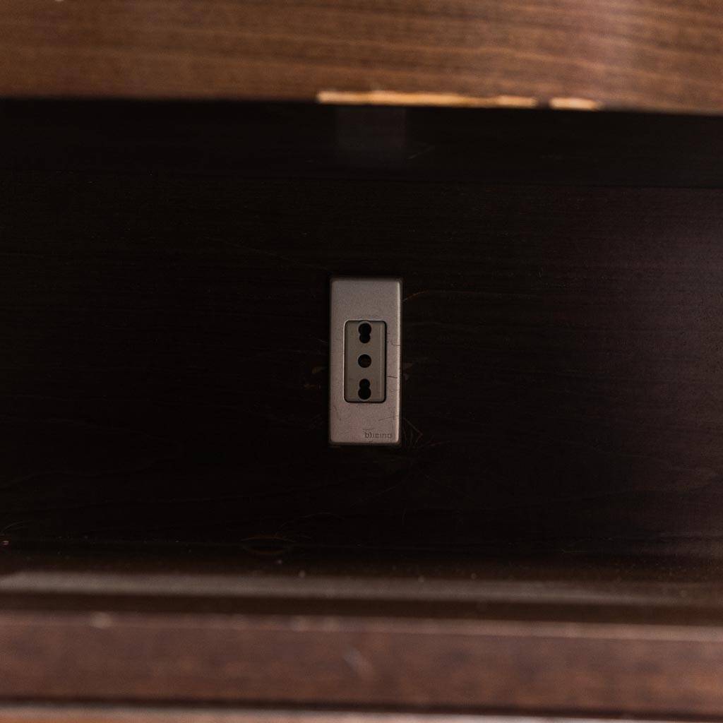 Letto matrimoniale legno tessuto anni ’70 vintage modernariato