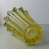 Transparent yellow glass vase